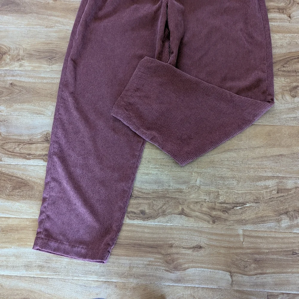 Madewell Corduroy High-Rise Tapered Pants Size 10 Dusty Redwood - Picture 6 of 15